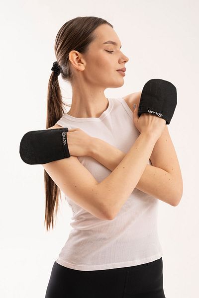 Lajel Premium 3-Pack Medium Size Pouch Shower Pouch, Exfoliating Gloves, Facial Pouch 100% Flush Silk Sensitive Skin