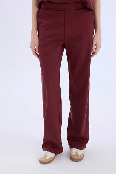 DeFacto Wide Leg Wide Leg Sweatpants Basic Straight Burgundy D3759ax mit elastischem Bund und Taschen