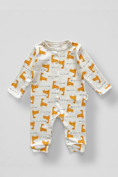 COOLMINIES 3-12 Months Baby Patterned Romper - 100% Cotton, Flexible Report and Snap Cloth