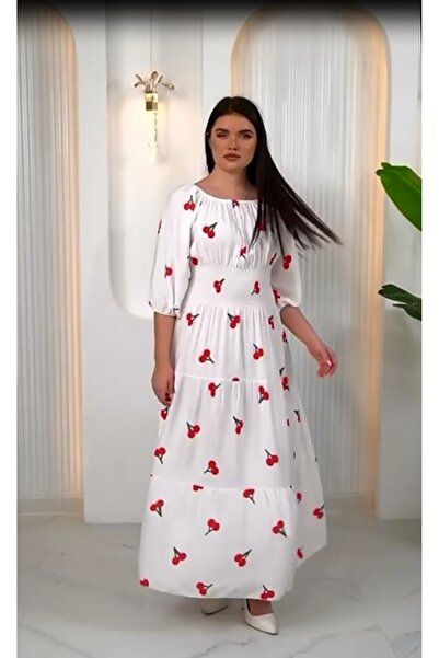 Fibula Madonya yaka kiraz desen gipeli turvakar kol 40-48 bedenlere olur popl...