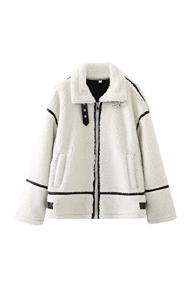 ALFUDO Moda Collection Deri Detaylı Teddy Mont