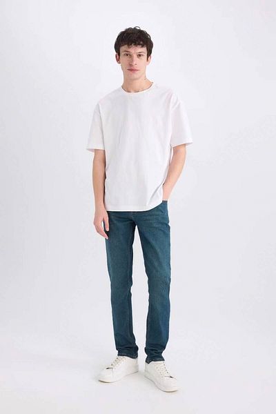 DeFacto Pedro Slim Fit Στενή Εφαρμογή Κανονική μέση με στενό πόδι Jean παντελόνι B0398ax23au