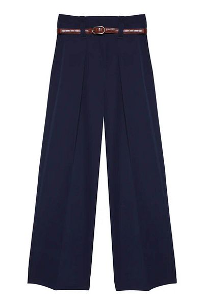 Quzu Women's Canvas Trousers Navy Blue Women's Trousers 71262