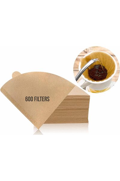 MIBRU Coffee Paper Filter V60 V02 600pcs Brown Set Of 6