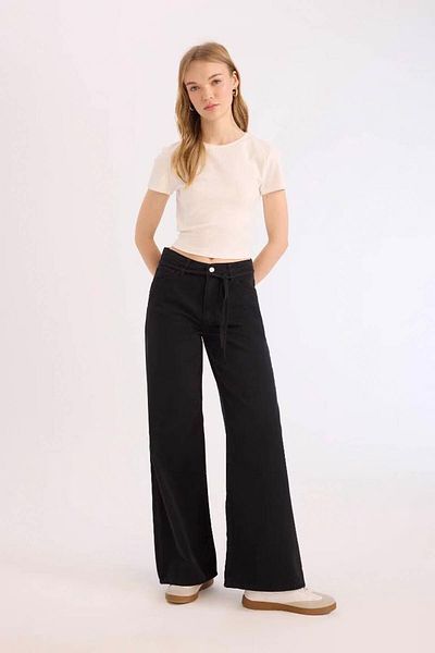 DeFacto Coool Gabardine-Hose mit weitem Bein und hoher Taille E1794ax25sp