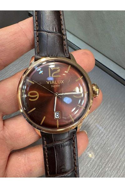 Vialux Vs819R-06Fr Brown Leather Belt Retro Men's Wrist Watch