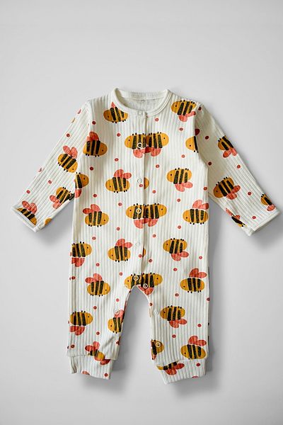 COOLMINIES 3-12 Months Baby Patterned Romper - 100% Cotton, Flexible Report and Snap Cloth