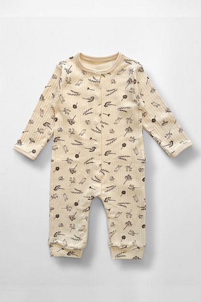 COOLMINIES 3-12 Months Baby Patterned Romper - 100% Cotton, Flexible Report and Snap Cloth