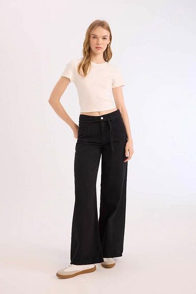 DeFacto Coool Gabardine-Hose mit weitem Bein und hoher Taille E1794ax25sp