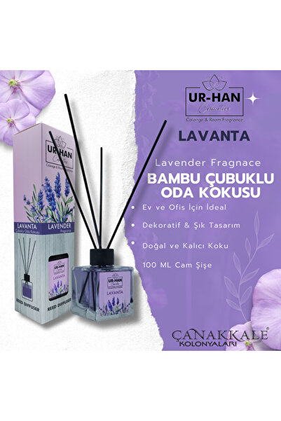 UR-HAN COSMETİCS Lavanta Bambu Çubuklu Oda Kokusu 100 ml Cam Şişe