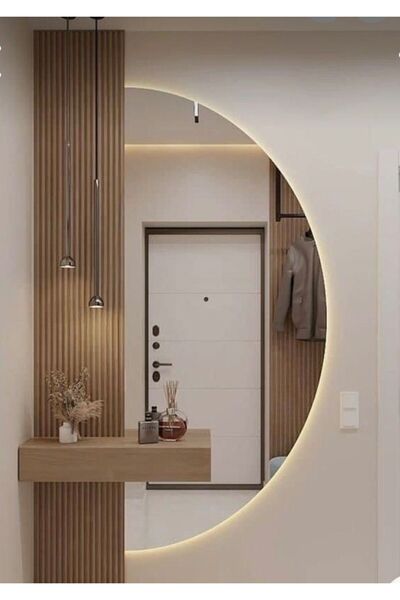 L' CAPO Led Işıklı Yarım Daire Banyo Ve Konsol Aynası 120x60 /  TRAFOLU ELEKT...