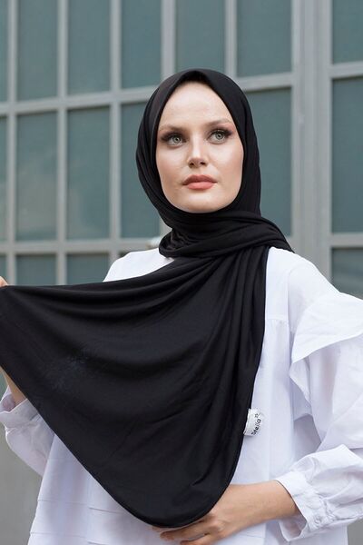 Valdora شال نسائي من القطن الممشط باللون الأسود من VD