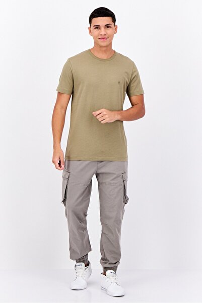 French Connection Men Crew Neck Short Sleeve Brand Logo T-Shirt, Olive