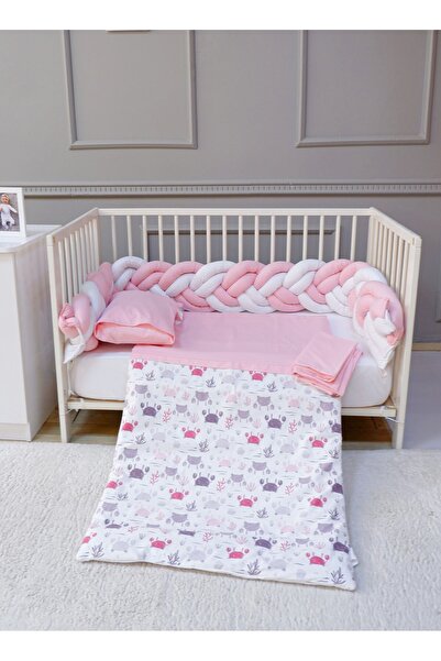 Fun Moment سرير أطفال مضفر مع لحاف ووسادة وملاءة