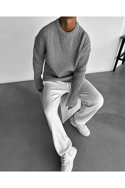 elkumoda Oversize Loose Pullover Non-Pilling Crew Neck Stylish and Comfortable Loose Fit Knitwear Sweater