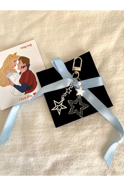 Pinky Lady Y2K Starry Bag Charm - Keychain Design