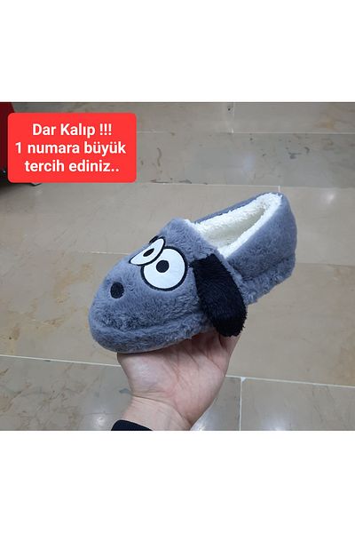 BRGL Pantofi de acasă de pluș pentru femei, ultra ușori, fără sunet, anti-alunecare, cu blană în interiorul unei figuri de câine