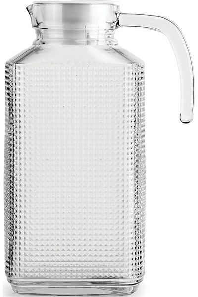 Home Zone Glass Pitcher with Lid and Textured Fridge Pitcher Clear Glass Water Pitcher 63oz (1.8 Litre))