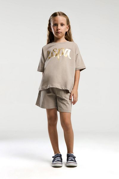U.S. Polo Assn. U.S. Polo Assn Girls Bottom Top Set – Stylish and Comfortable Design with Metallic Print