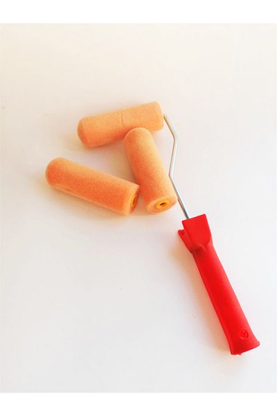 Hobidehobi Silk Roller Brush Metal Handle 10cm+ 2 Spare Tips