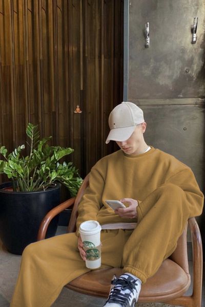 ruNadeS Σετ αθλητικής φόρμας Mink Basic - Φούτερ, Jogger Oversize, Crew Neck