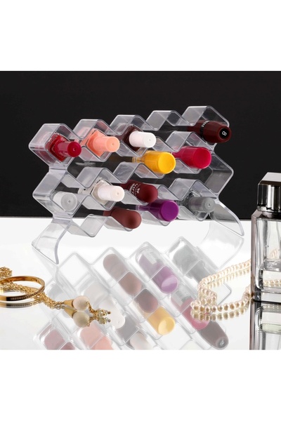 İthal 18 Compartments 21.5X7.5X13.5 cm Lipstick and Gelic Multi-Purpose Organizer, Makeup Organizer