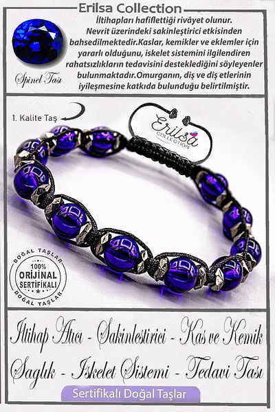 Erilsa Certified Real Aaa+ Quality Terahertz - Blue Spinel Stone Bracelet