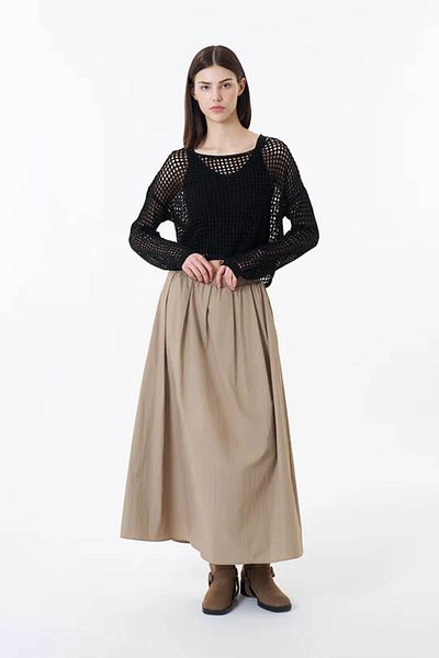 Quzu Etk00007 Model Beige Women's Skirt