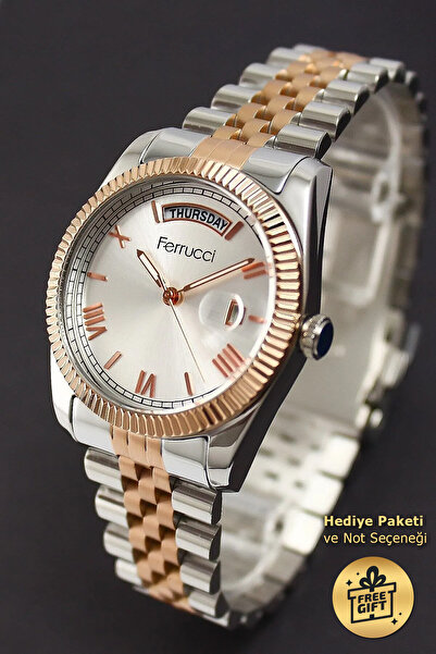 Ferrucci Takvimleri Aktif Rose Beyaz Renk Çift Takvimli Kadın Kol Saati Fc.13024tm