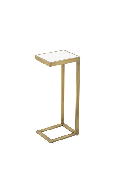 MUVA Concept Arvo Metal Modern Tasarım Kare Mermer Eskitme Gold Yan Sehpa