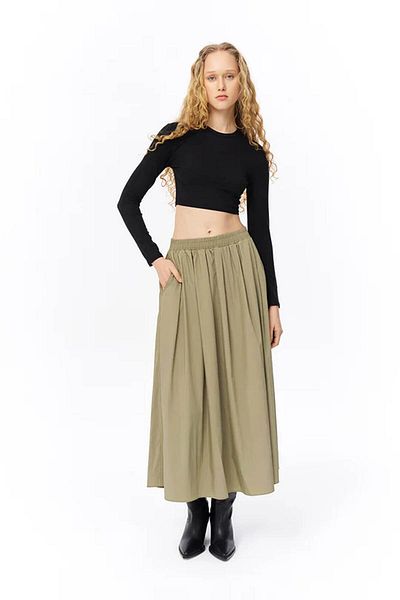 Quzu Women's Khaki Skirt - Etk00007