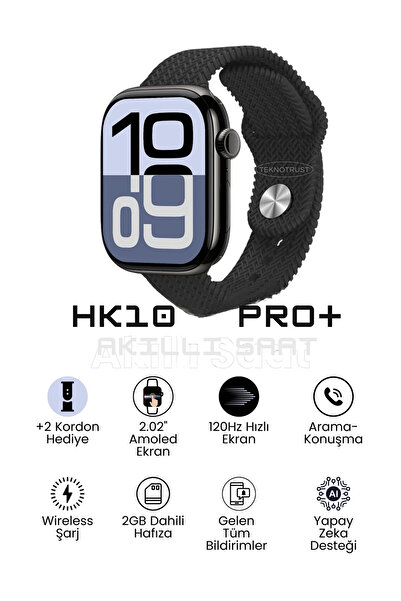 LaraThec Watch HK10 Pro Max Amoled Akıllı Saat İos Android Tüm Akıllı Telefon...