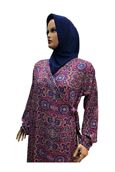 eflin Ροζ-Μπλε Φόρεμα Προσευχής - Ρούχα Χιτζάμπ, Συρόμενος Κορδόνι