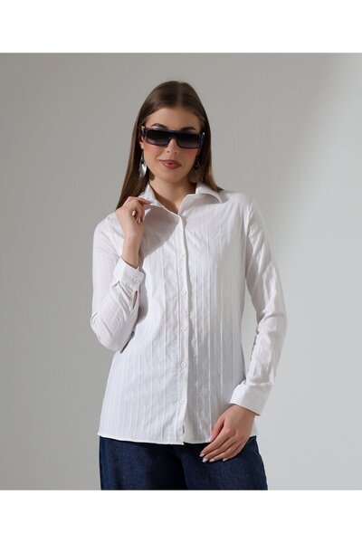 Moda Monisa Trend Women's Stripe Shirt - Stripe Detail, Relaxed Fit, Classic & Modern Style