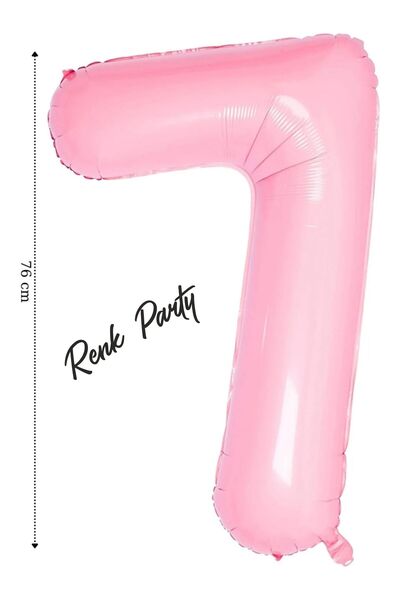 renk party Foil Balloon 7 Number Helium Balloon 76 cm Pink Color - 7 Number B...