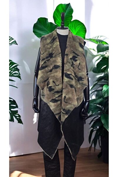 GÜLDEN KATRAN Çift Taraflı Kamuflaj Detaylı Haki Yelek