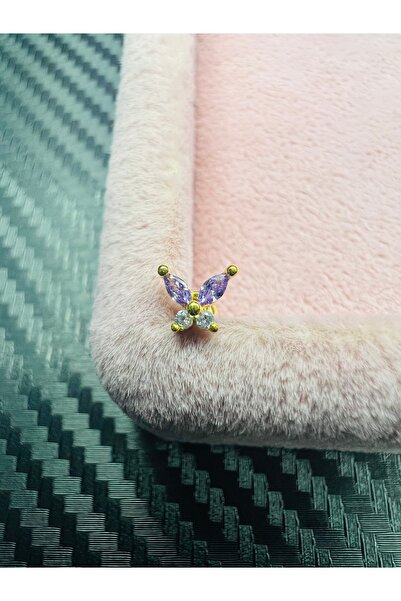 İKLİM BUTİK Cerrahi Çelik Gold Tragus Kıkırdak Piercing 10 MM