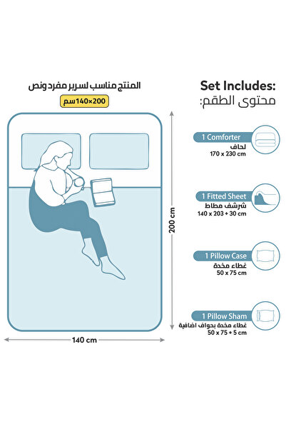 Donetella Cotton Floral Comforter Sets, 4 - Piece Fits 140 X 200 Cms Single Size
