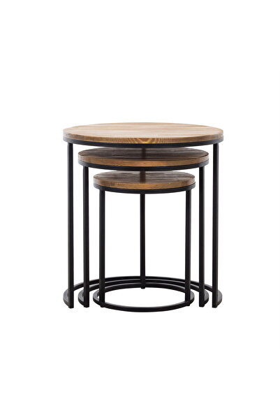 MUVA Concept Liora Metal Modern Tasarım 3lü Ahşap Zigon