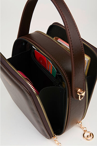 Vivaq Γυναικεία τσάντα χεριού και ώμου με φερμουάρ με ρυθμιζόμενο λουράκι από συνθετικό δέρμα Hazer Brown 3 θέσεων