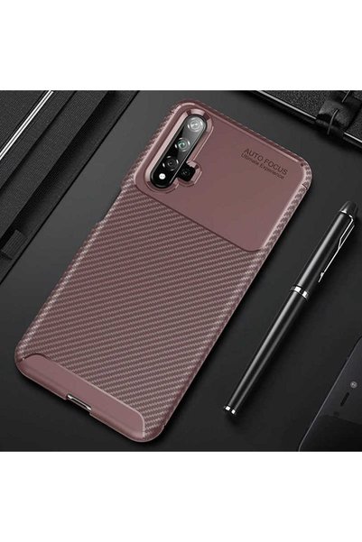 casetube حافظة لهاتف Huawei Honor 20 ذات مظهر من ألياف الكربون وغطاء فائق الن...