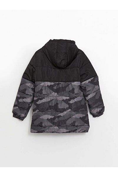 LC Waikiki LCW Kids Siyah Kapüşonlu Erkek Çocuk Mont