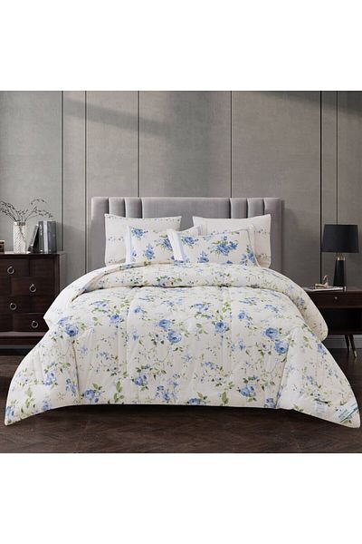 Donetella Cotton Floral Comforter Sets, 4 - Piece Fits 140 X 200 Cms Single Size