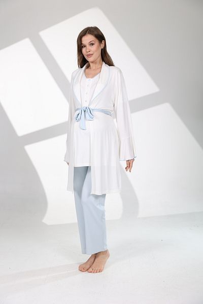 Rimel Homewear Set pijama de maternitate cu mâneci volante din bumbac