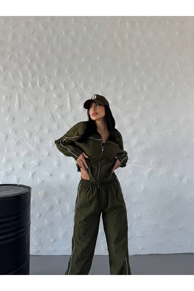 sportiness Parachute Fabric Tracksuit Suit