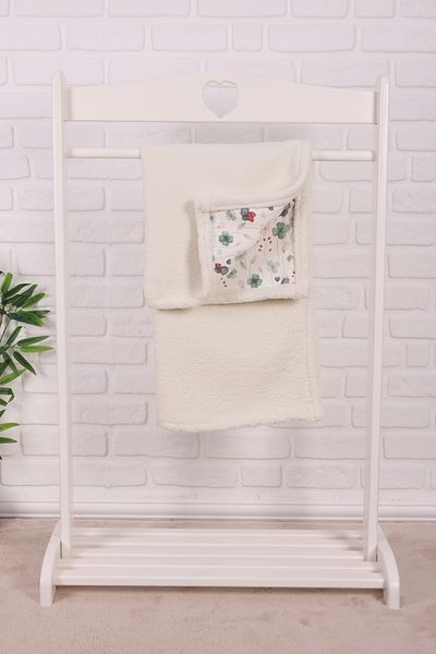 Junenext Baby Blanket 85X100 cm Sheep Hair and Muslin Blanket