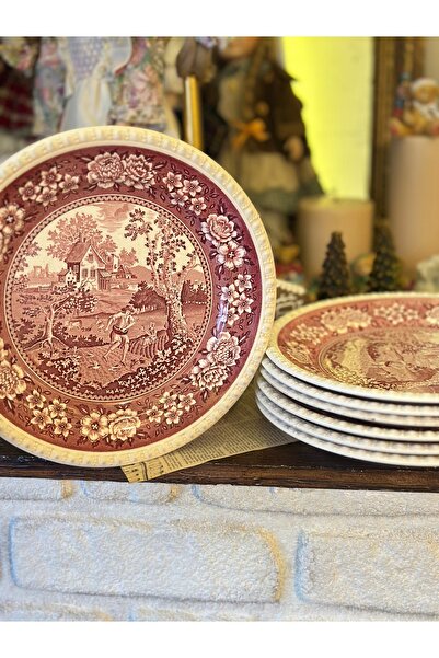 Villeroy & Boch Rusticana Red Porcelain Serving Plate 26 cm Height Villeroy Boch Antique