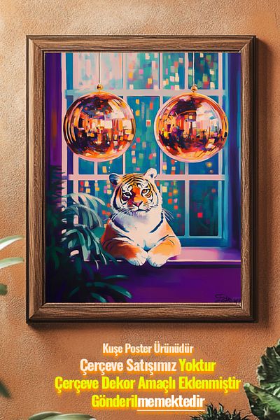 Taranist Αφίσα - Πολύχρωμη αφίσα Disco Ball Tiger Matisse Fauvism