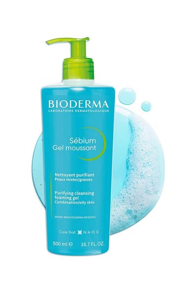 Bioderma جل سيبيوم الرغوي لتنقية البشرة أزرق 500ملليلتر