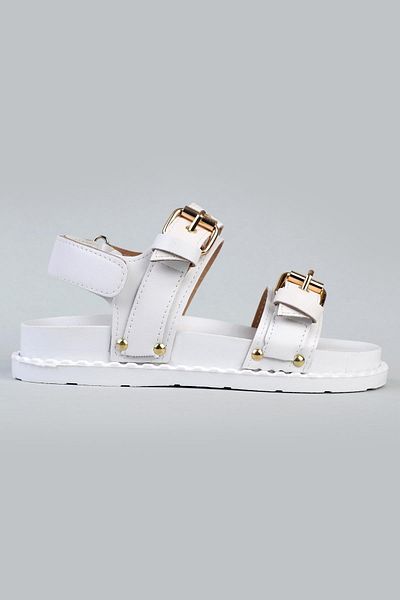 ShoeTek Sandale de damă Tarisa din piele albă - cu bretele